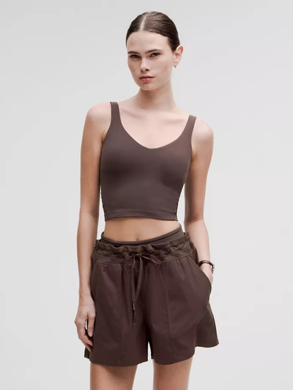 lululemon athletica Chocolate Brown Cropped Align Tank